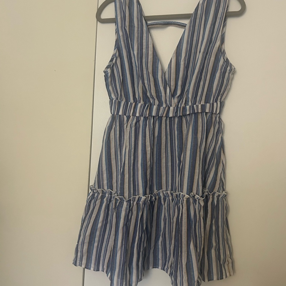 Cupshe Blue and White Striped Beach Dress